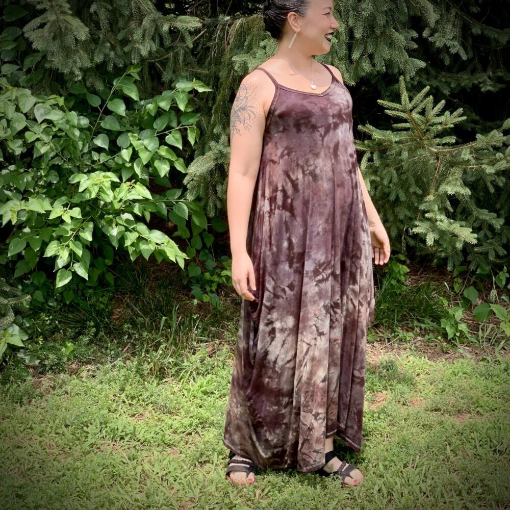 Tie Dye Gray and Black Maxi Dress - Picture 10 of 13